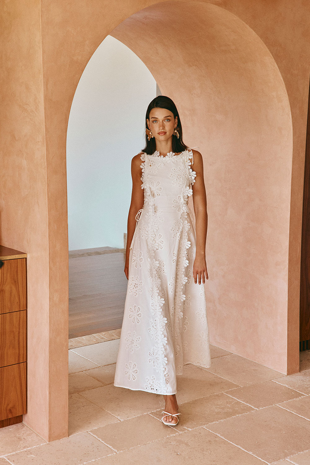 Araminta Embroidered Maxi Dress - Stella Marina - White