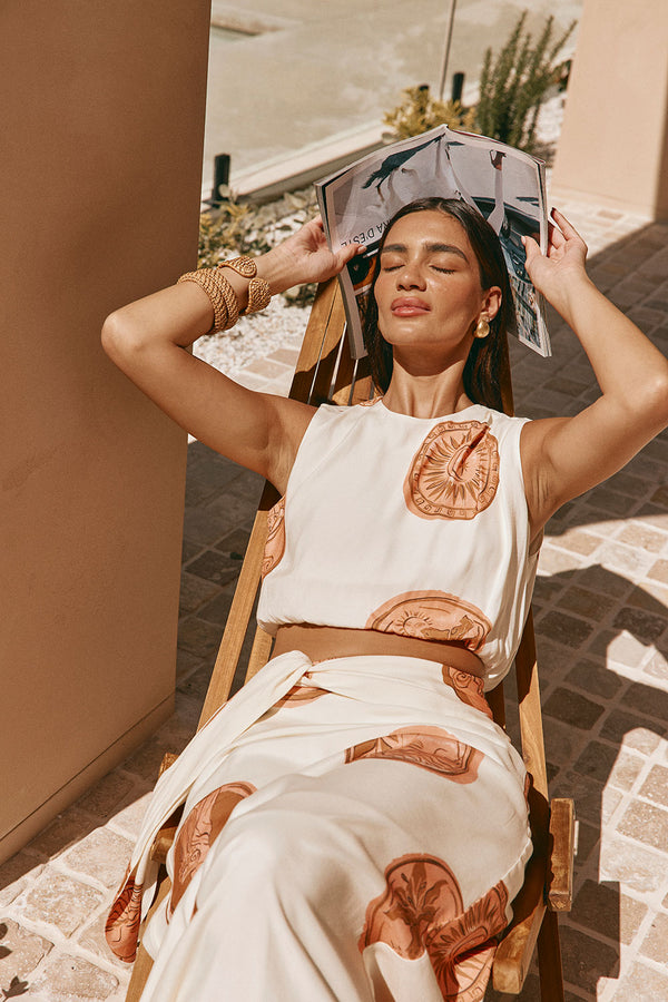 Cream Nomisma Sea Shell Print Maxi Millie Dress