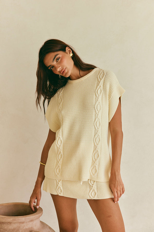 Nevaeh Knit Top - Cream