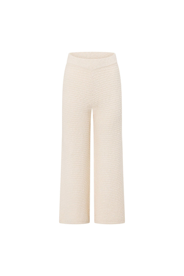 Beige Knit High Waist Mara Pants