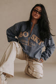 Montpellier Oversized Vintage Sweater - Fleece Blue, Tan