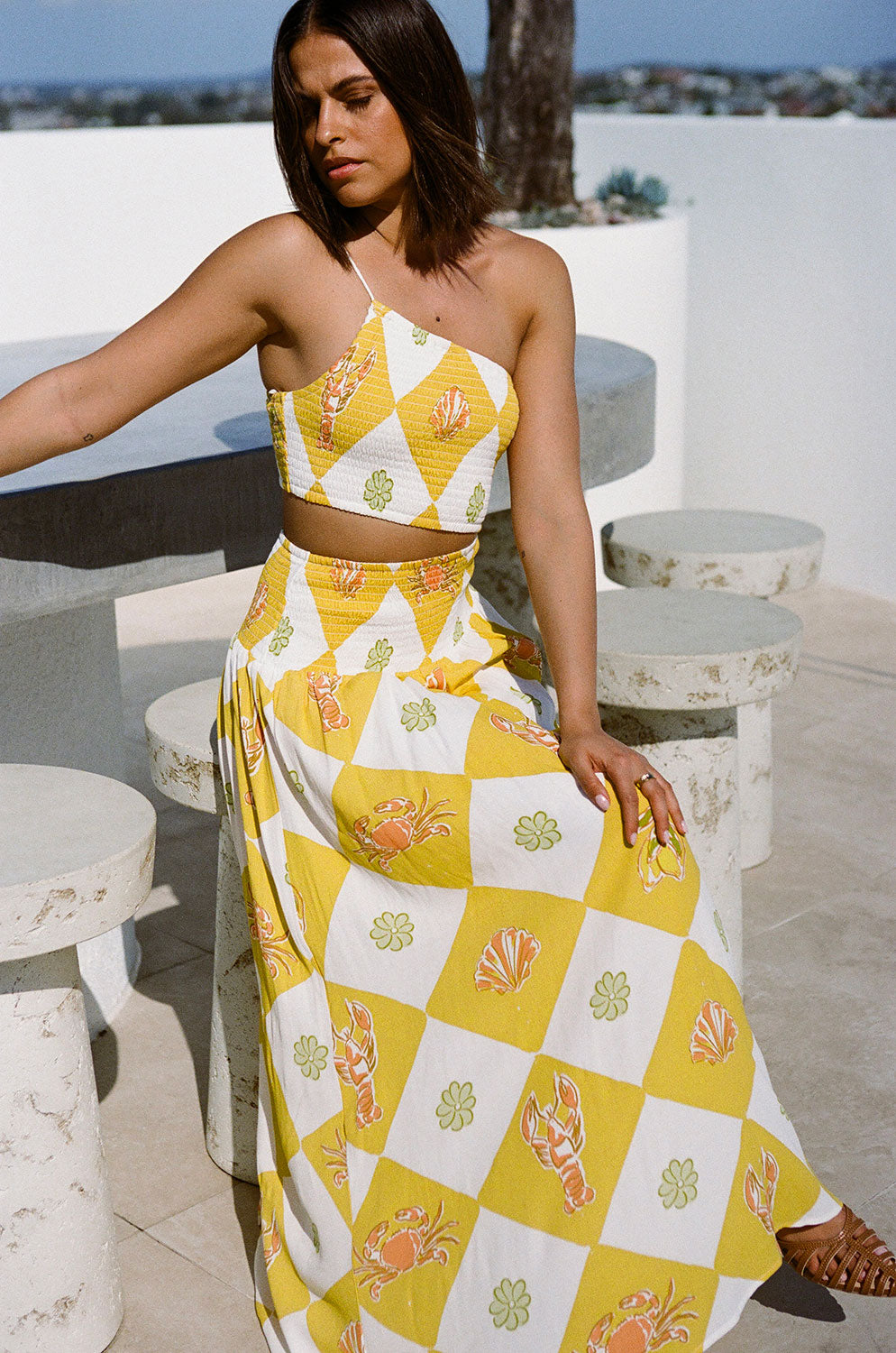 SAMPLE-Venetian Maxi Dress - Oceano Yellow