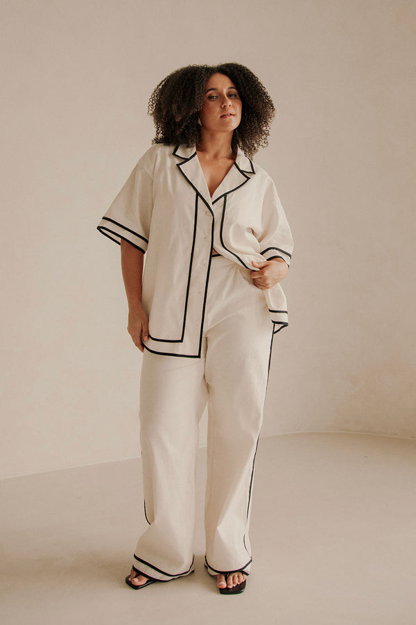 Lively Pocket Pants - Cream, Black