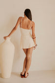 Ale Adjustable Thin Strap Cutout Mini Knot Dress - Cream