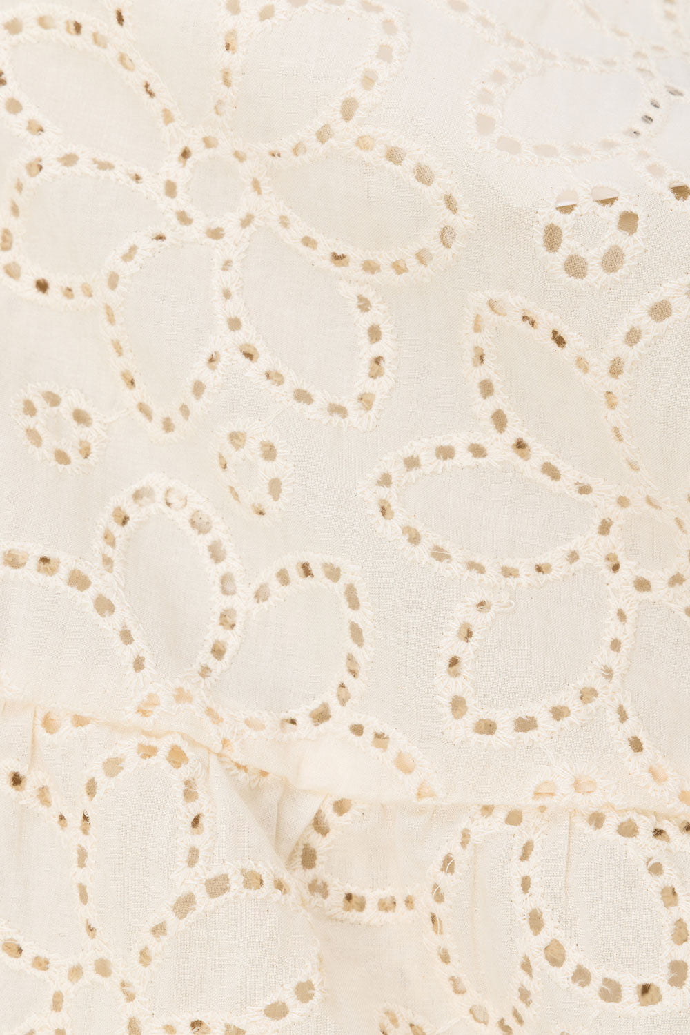 Beige Broderie Gathered Strappy Hazel Top