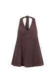 Chocolate Brown Halter Elara Top