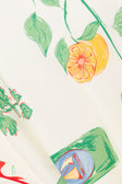 Izabelle V Neck Button Up Top - White, Yellow, Green & Blue Aesta Floral Print