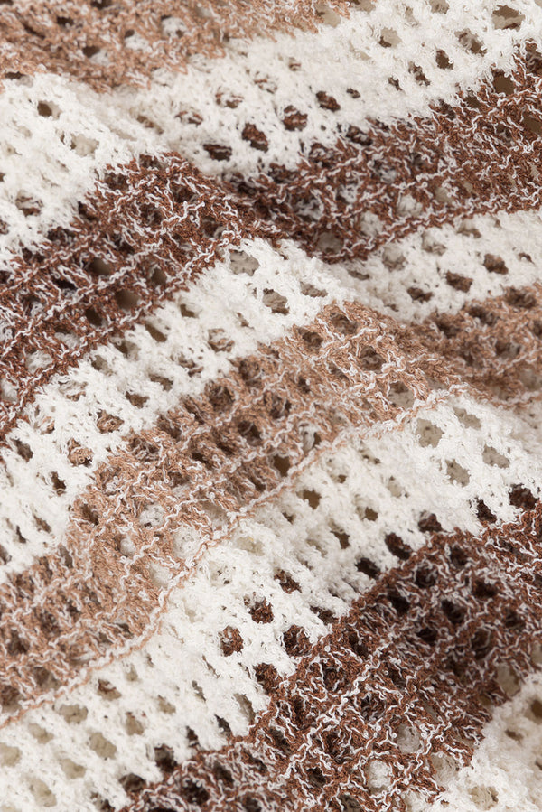 Brown and White Stripe Knit High Waist Bristol Pants