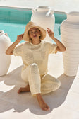 Butter Yellow Pointelle Knit Elios T Shirt Top