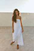 Bridal White Strapless Bow Palais Maxi Dress