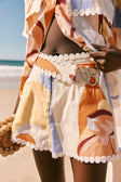 Orange Estivo Dusk Print Wrap Belt Francesca Shorts