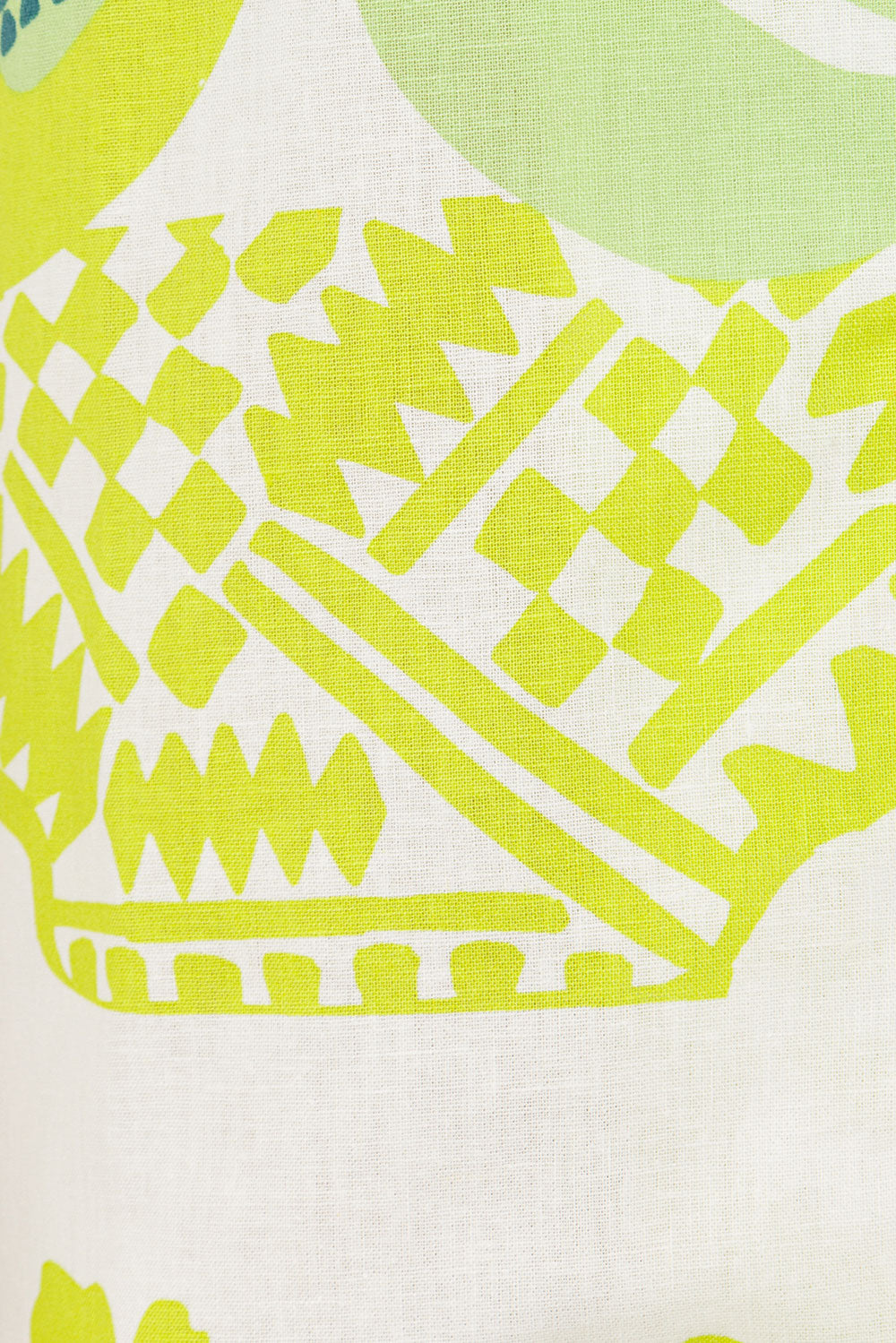 White Prego Verde Print Button Up Collar Seona Top