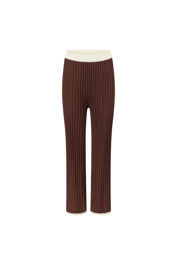 Chocolate Brown Ribbed High Waist Winnie Pants