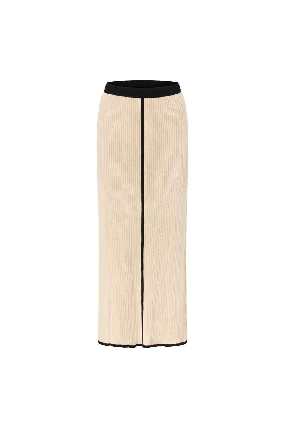 Beige Ribbed High Waist Maxi Leilani Skirt