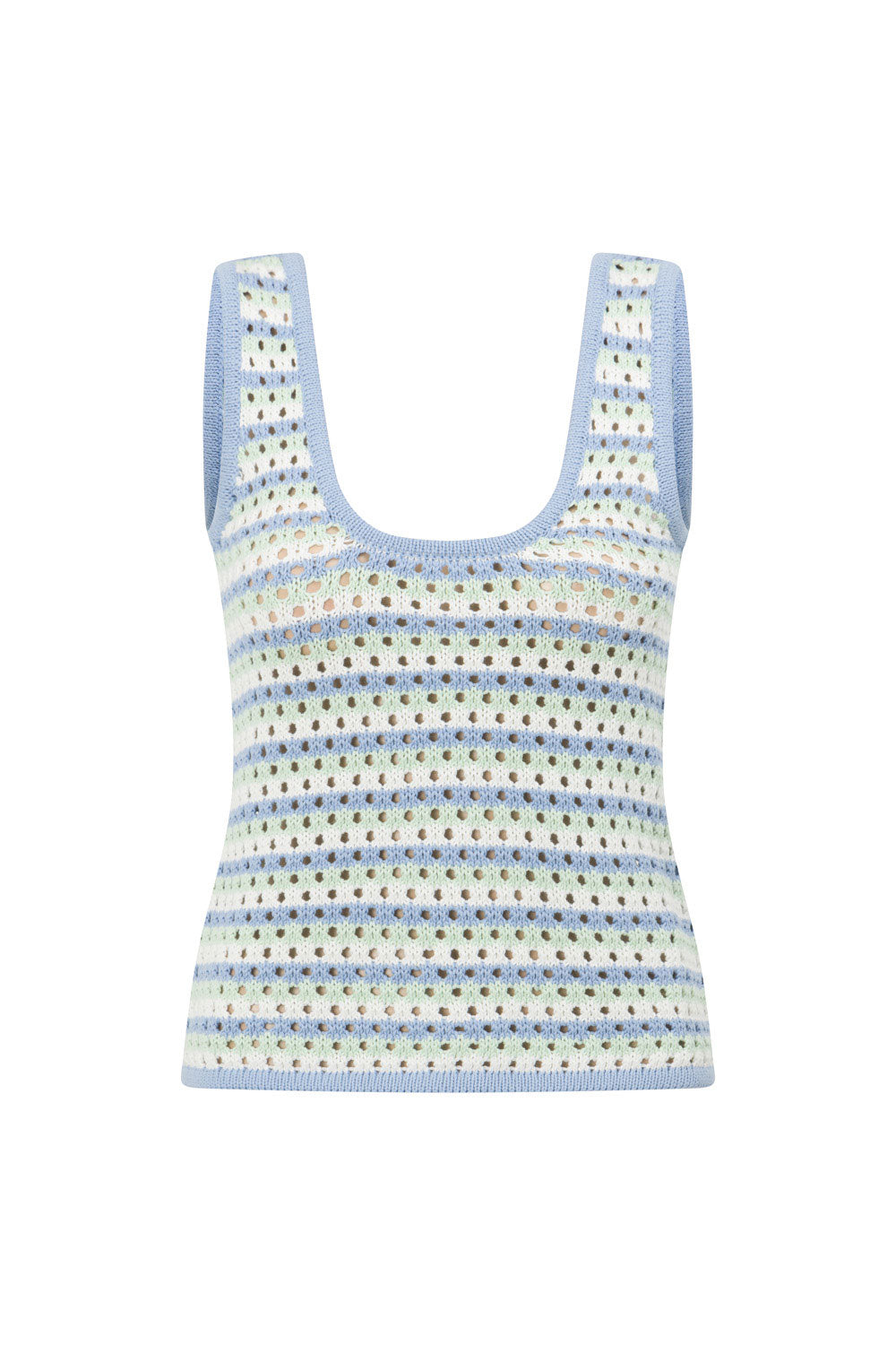 Erin Knit Top - Blue White Green