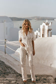 Kalila Crochet Pants - Ivory White Beige