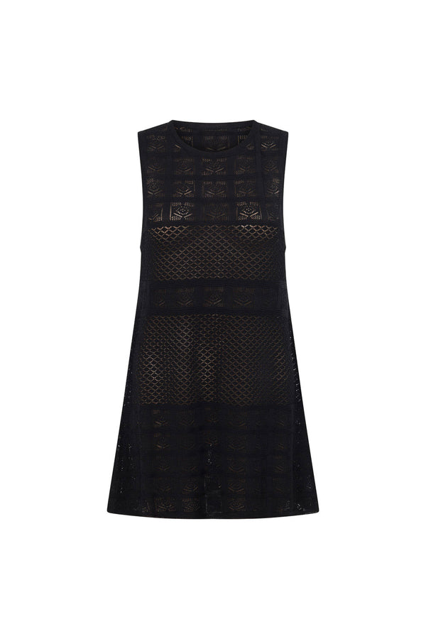 Black Crochet Knit Dillan Top