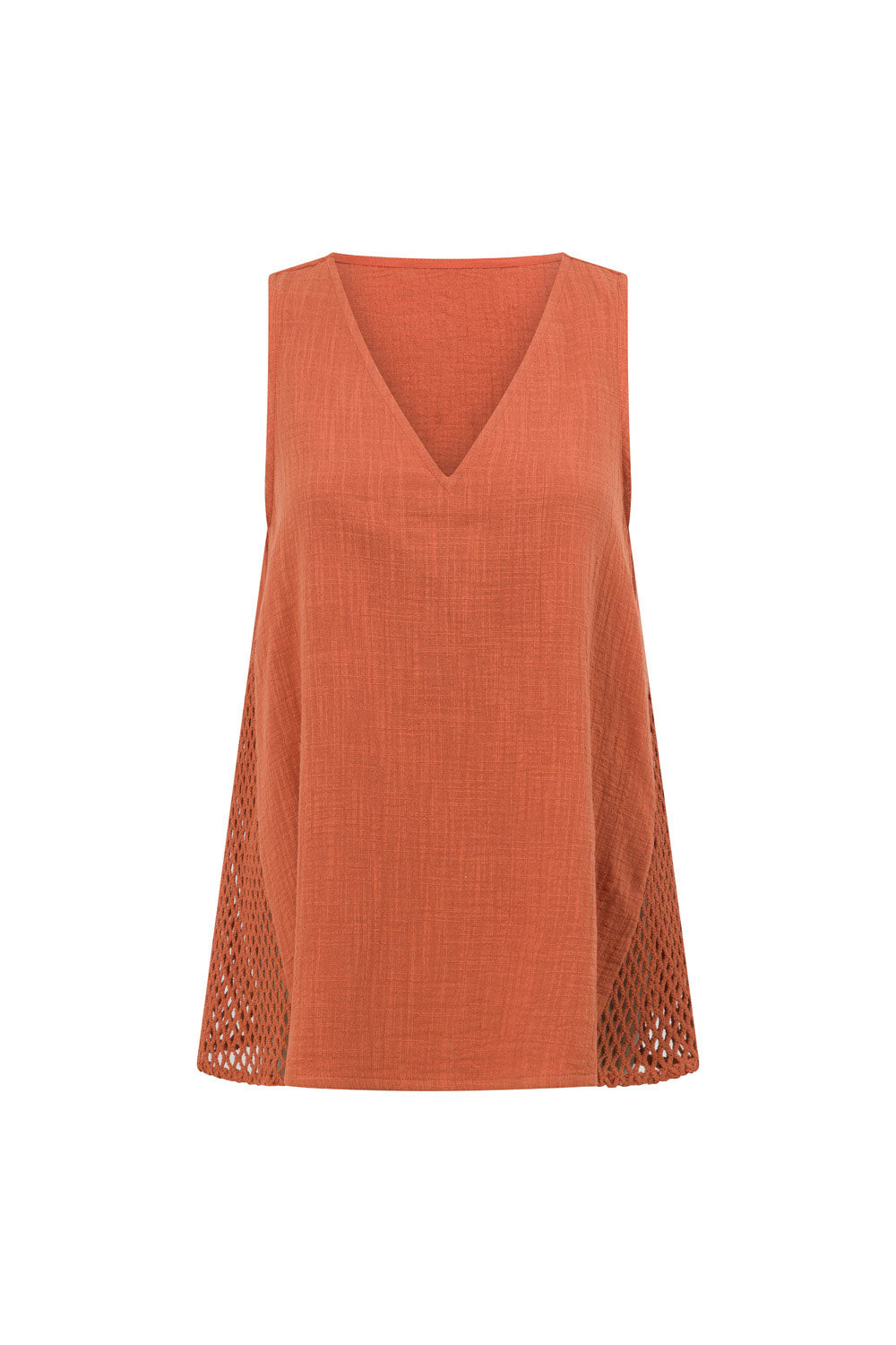 Blood Orange V Neck Dita Top