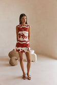Red Sienna Sunset Bow Mini Natsuki Dress