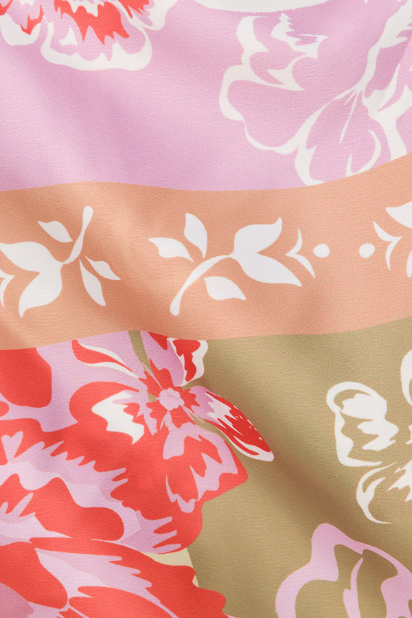 Pink Botanic Patch Floral Print Strapless Marleigh Top