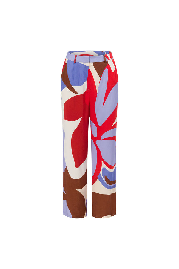 Valley Red Print Relaxed Dia Trouser Pants