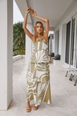 Palm Green Strapless Panel Maxi Kya Dress