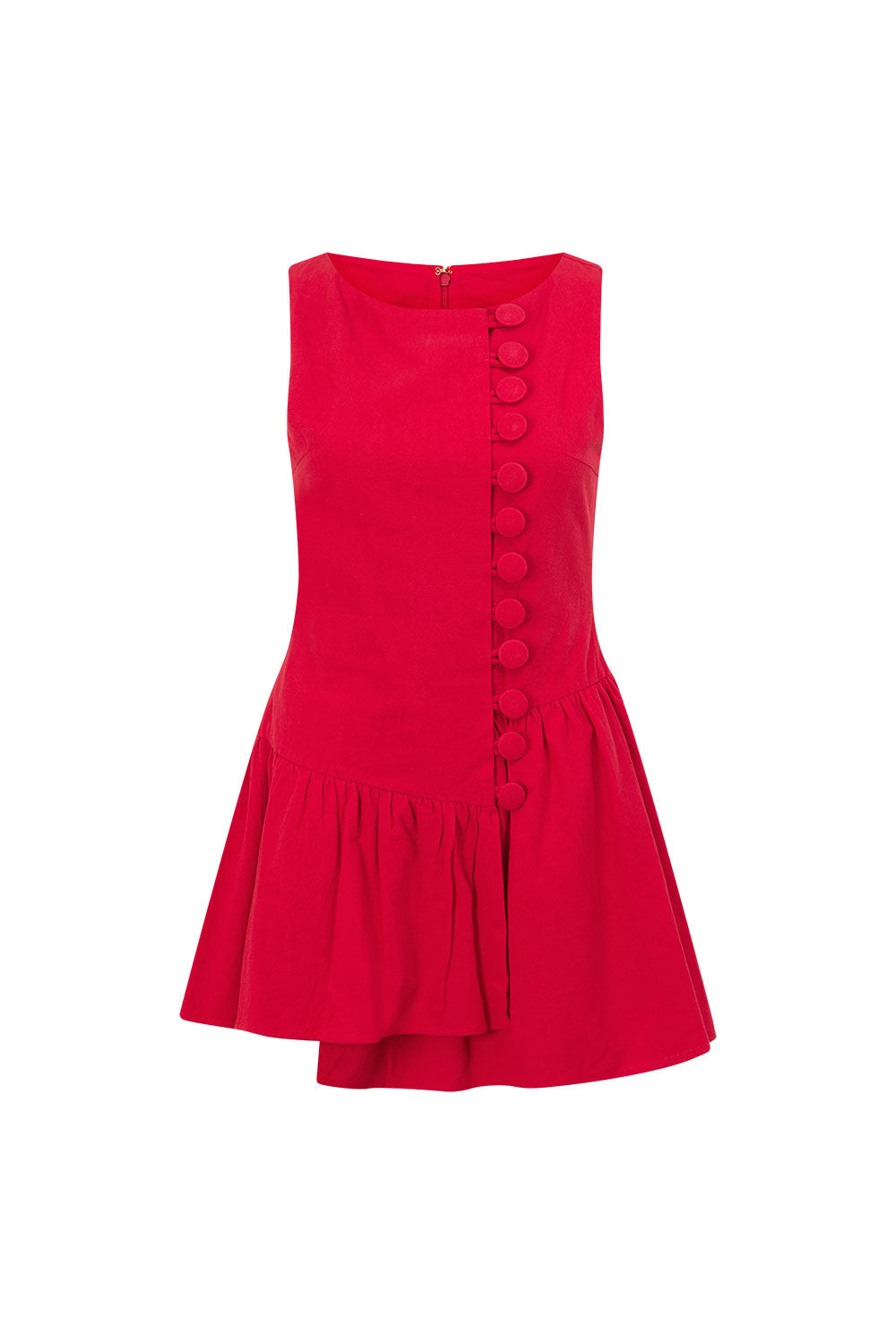 Red Button Up Mini Alfresco Dress