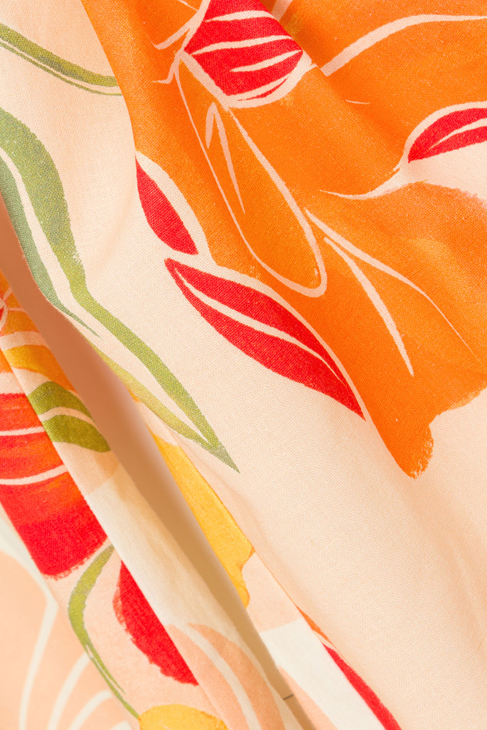 Chey Elasticated Tie Pants - Petal Scarf, Pink, White, Orange