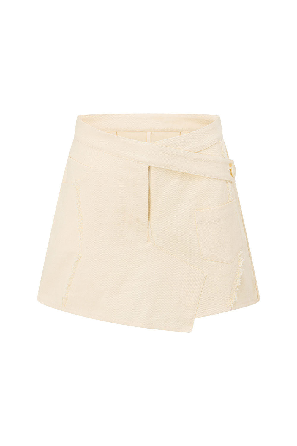 Cream Cotton Denim Mini Anais Skort