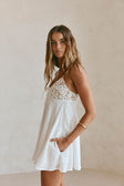 Bridal White Lace Strappy Babydoll Mini Bambi Dress