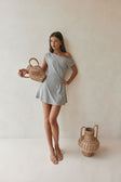 Grey One Shoulder Ruched Mini Dally Dress