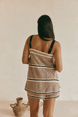 Brown Crochet Knit Cami Eleza Top