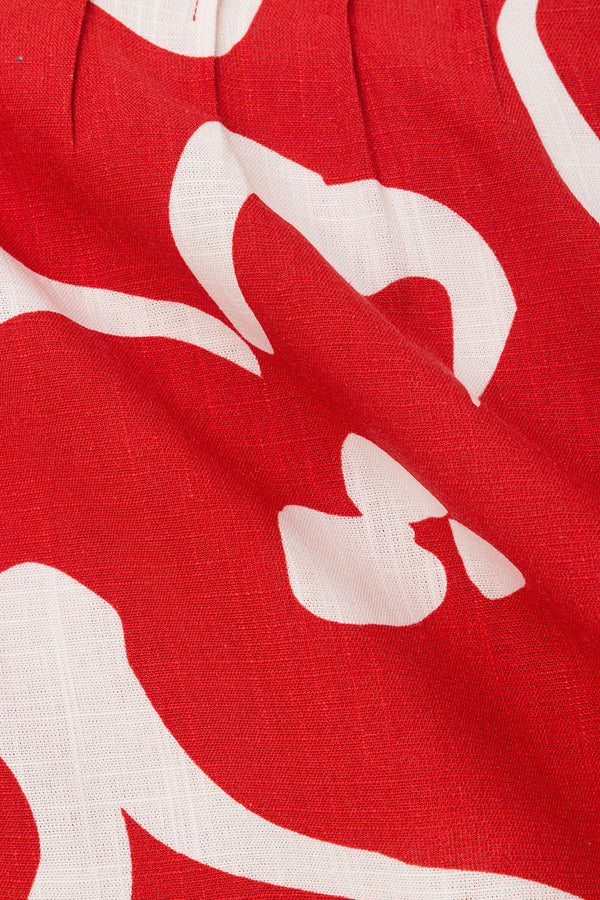 Red Fila Rouge Floral Print Button Up Rayne Top