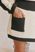 Vander Long Sleeve Mini Knit Dress - Cream, Black
