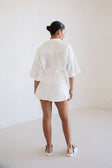 Paige Button Top - White