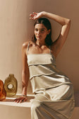 Khaki Green Panel Maxi Daleyza Dress