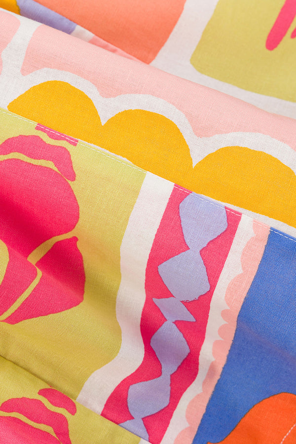 Solis Tripical Print Elastic Drawstring Indra Shorts