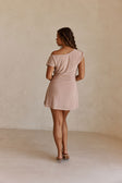 Musk Pink One Shoulder Gathered Mini Dally Dress