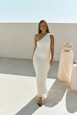 Ivory One Shoulder Bridal Maxi Ellita Dress