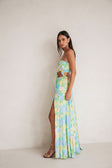 Yellow BLue Floral Dream Maxi Lili Dress