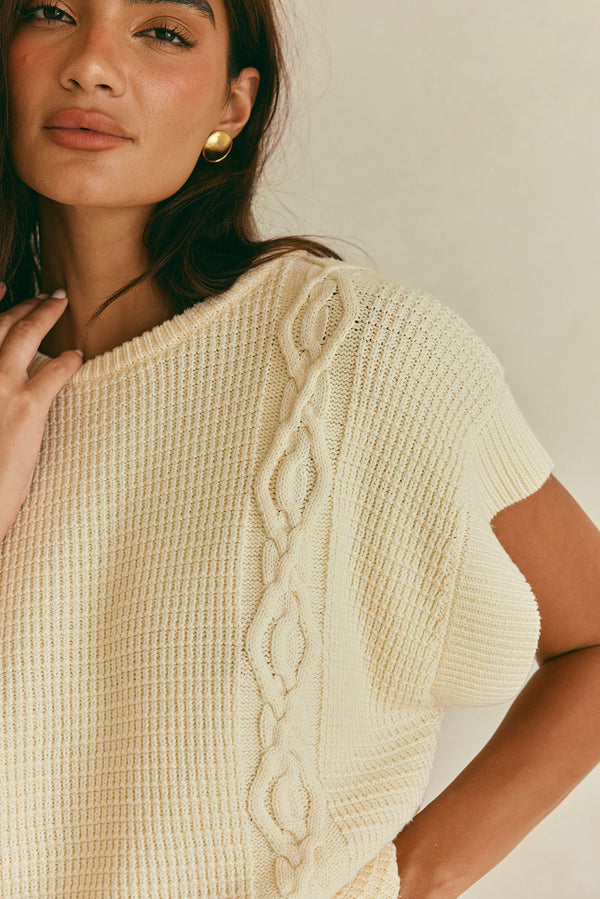 Nevaeh Knit Top - Cream
