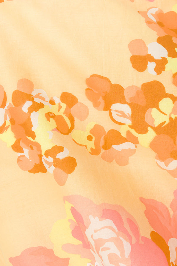 Alexa Backless Halterneck Maxi Dress - Orange, Yellow, White Breeze Floral Print, Tropical
