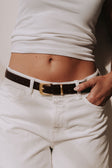 Chocolate Brown Gold Buckle Tamara Belt