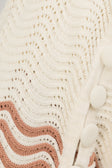 Cream Wavy Cotton Knit Button Up Janaya Top