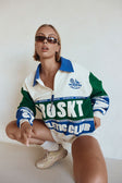 Cream and Green Terry Vintage Oversized Seoul Sweater