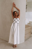 White Strappy Binding Maxi Magnolia Dress
