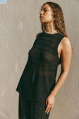 Black Crochet Knit Dillan Top