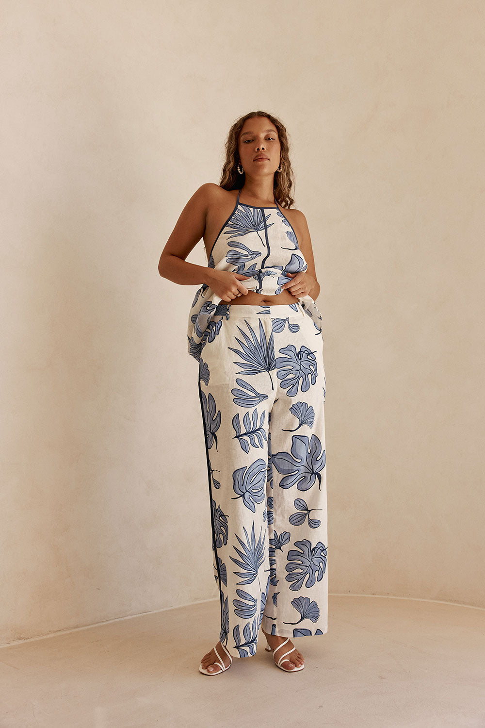 Blue Phylida Azure Print Saphira Trouser Pants