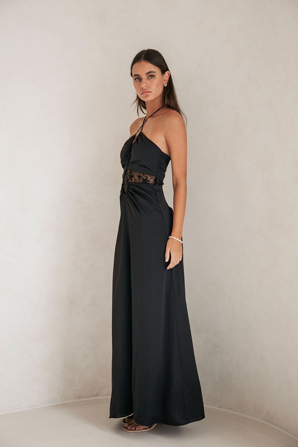 Ariah Halterneck Maxi Dress - Black