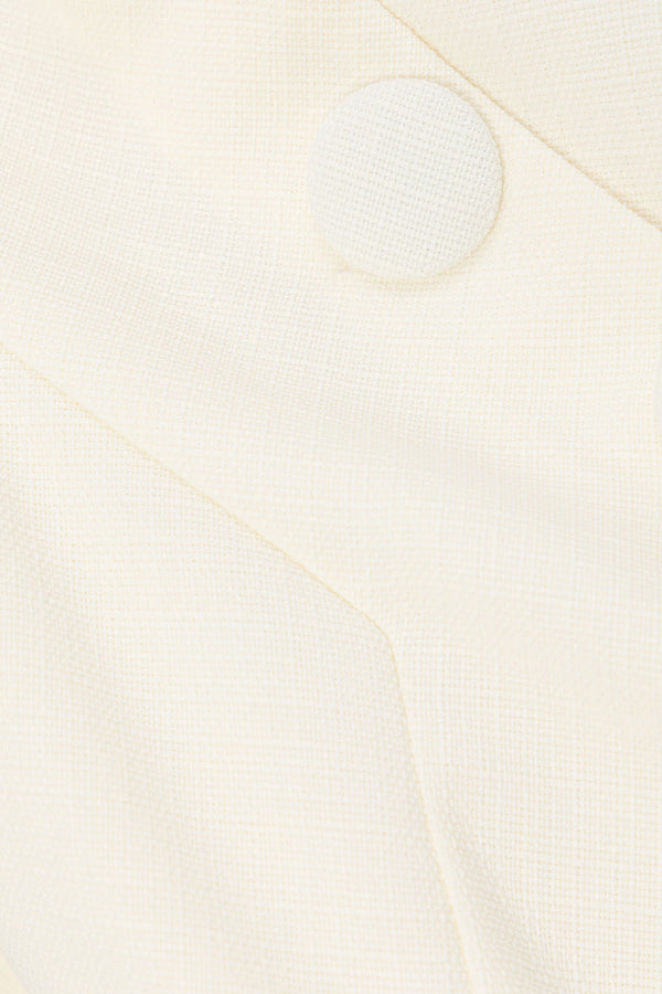White Structured Strapless Button Salma Top